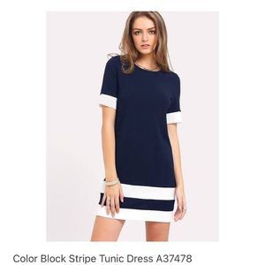 Shein dress Block Stripe Tunic dress